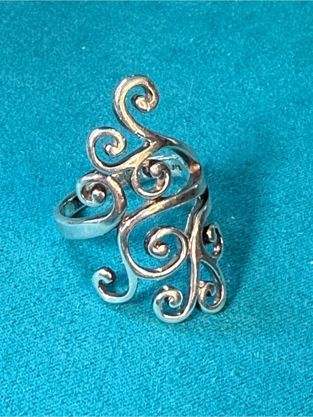 925 Sterling Silver Scroll Design Ring